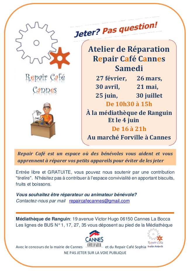 Programme RepairCafé Cannes - S1-2016