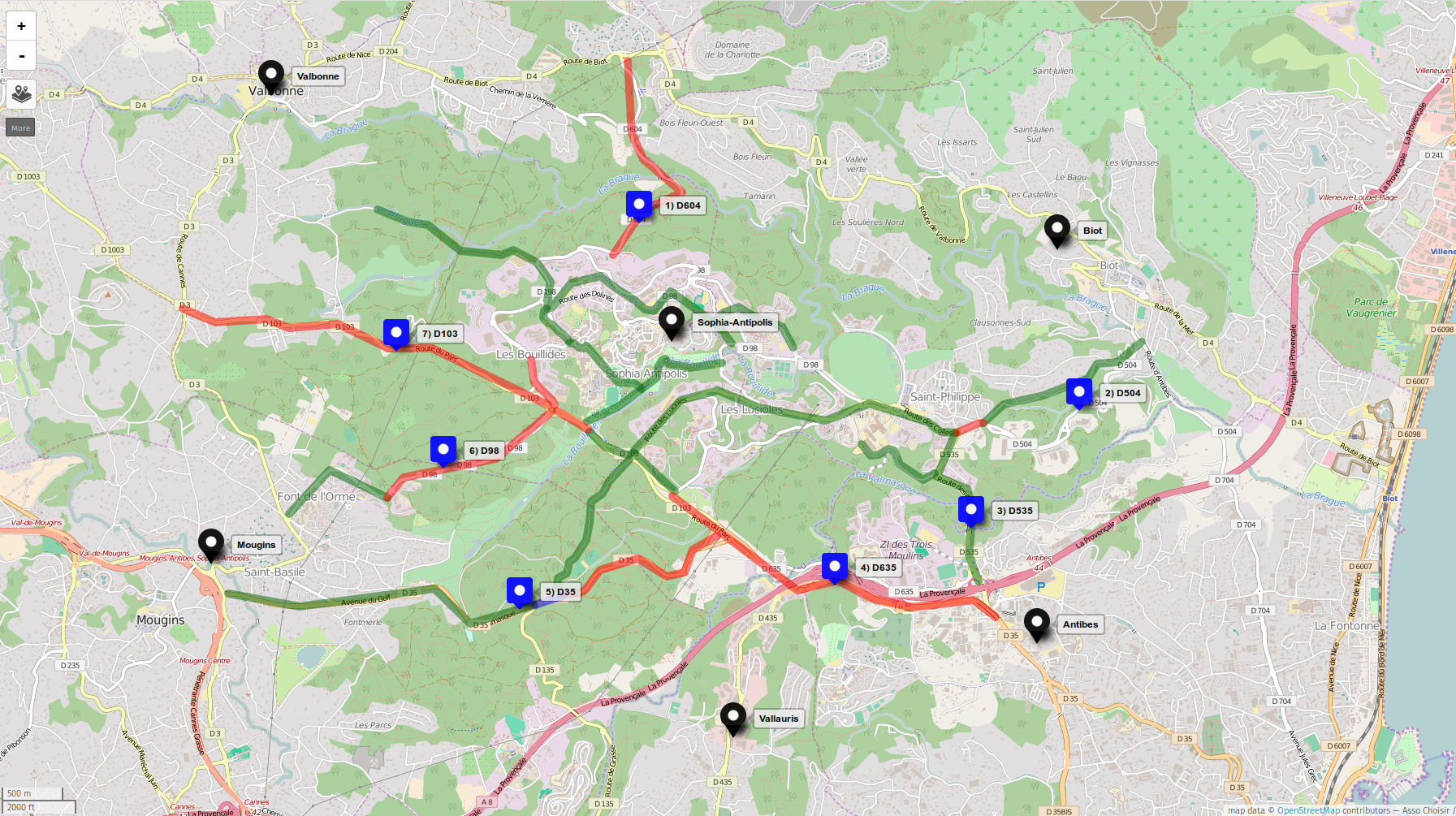 Accès Sophia-Antipolis