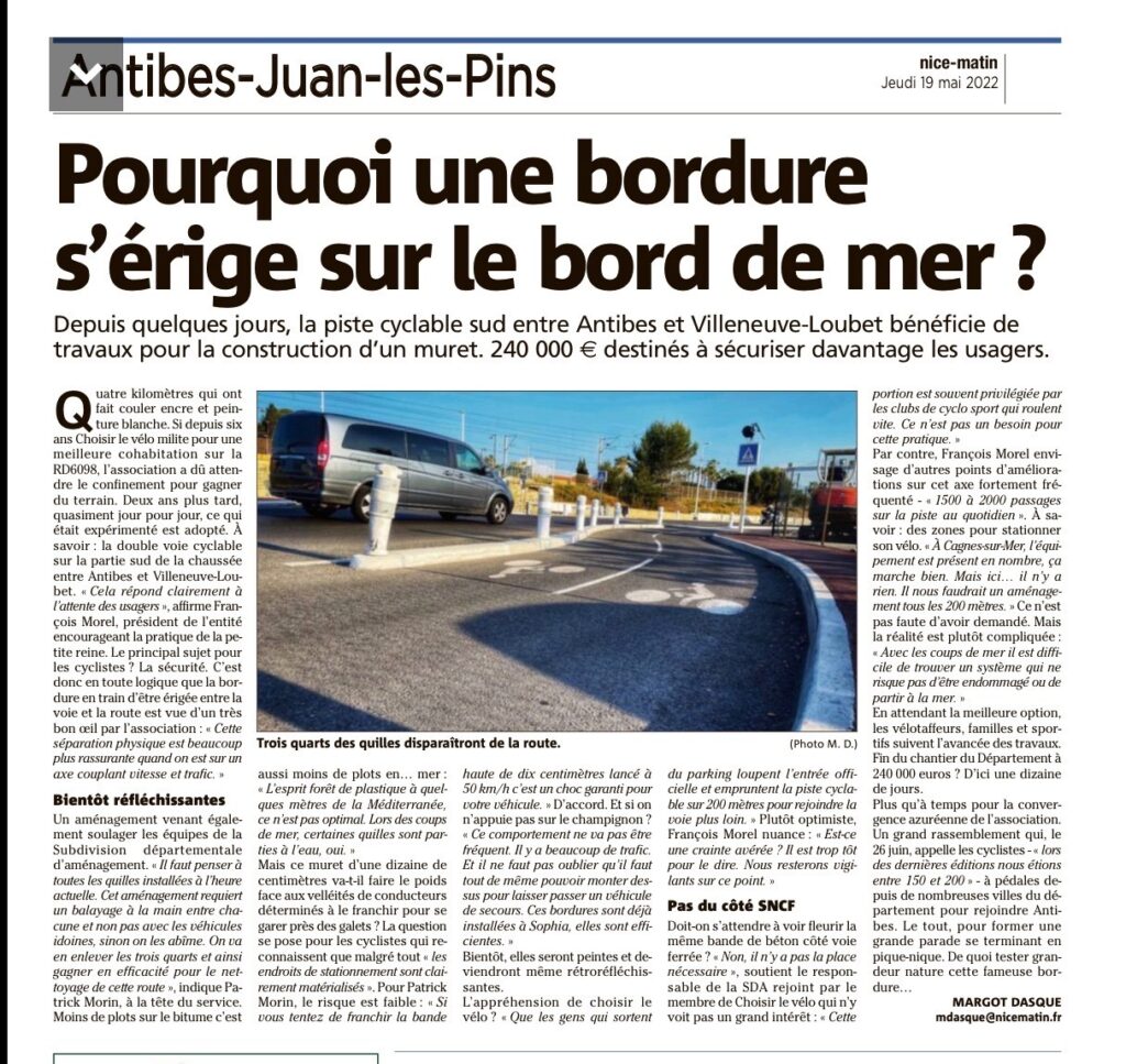 PRESSE-NICE MATIN-Antibes-Juan-les-Pins : Pourquoi une bordure s'érige sur le bord de mer ?