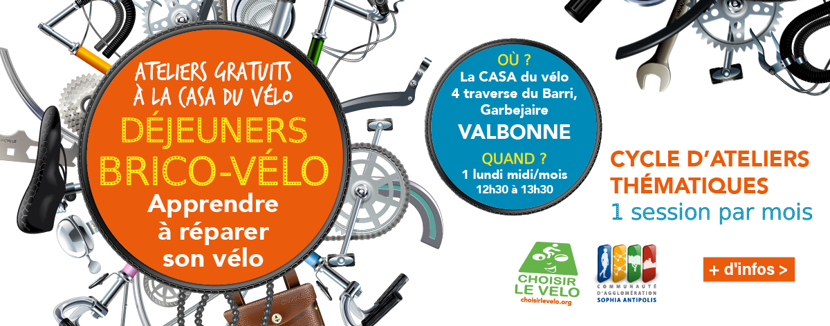 Dejeuners-Brico-Velo à la casa du vélo Valbonne